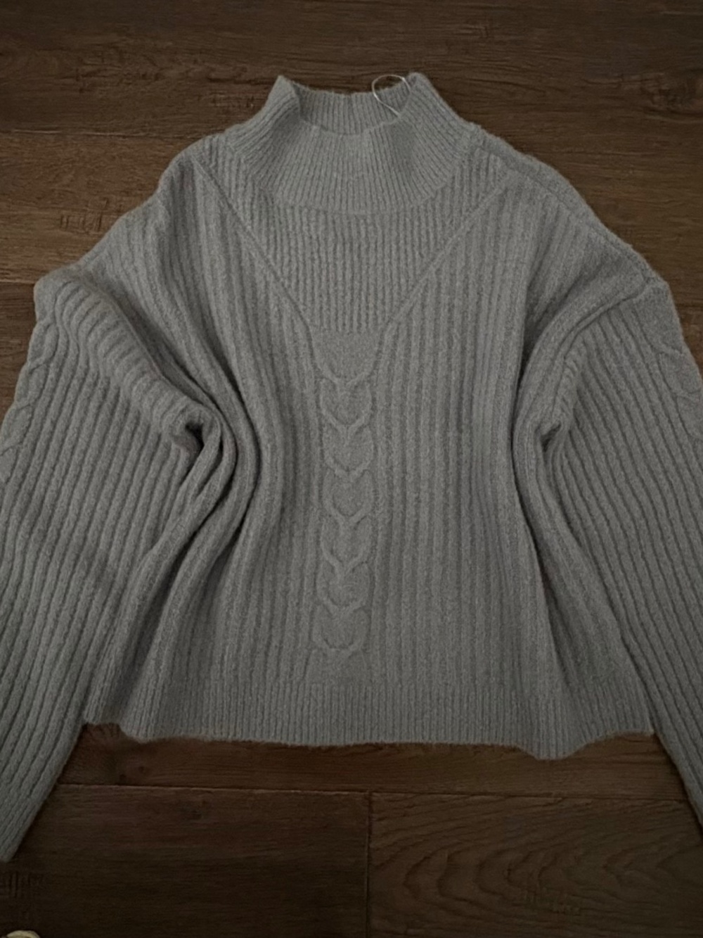 Light Blue Knit Turtleneck Sweater